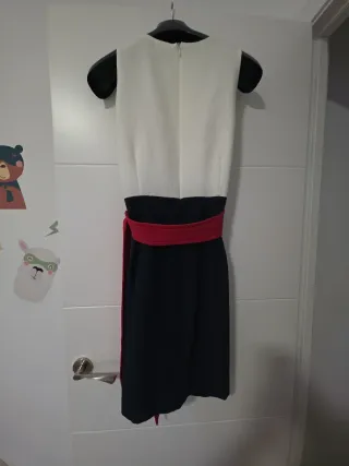 Vestido corto mujer blanco y negro