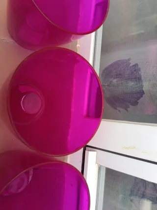 4 Vasi Trasparenti Rosa in Plastica