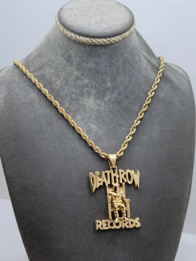 ¡Pieza única! Collar Hip-Hop DEATH ROW RECORDS