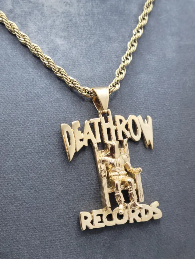¡Pieza única! Collar Hip-Hop DEATH ROW RECORDS