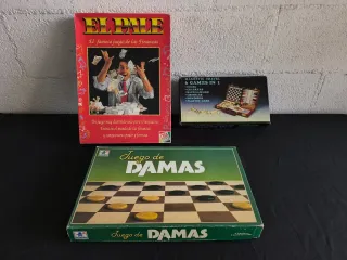 Lote 3 juegos de mesa: El Pale, Damas, 6 en 1