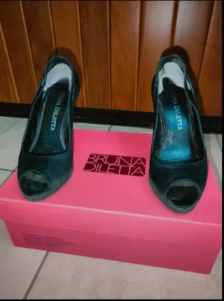 Décolleté Bruna Diletta tacco glitter nero n.34