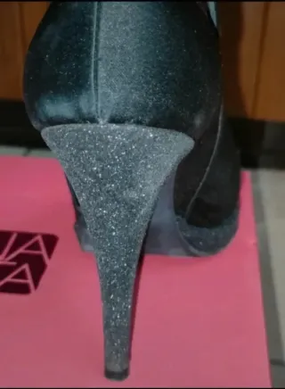 Décolleté Bruna Diletta tacco glitter nero n.34