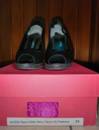 Décolleté Bruna Diletta tacco glitter nero n.34