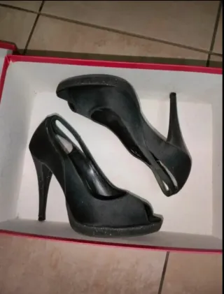 Décolleté Bruna Diletta tacco glitter nero n.34