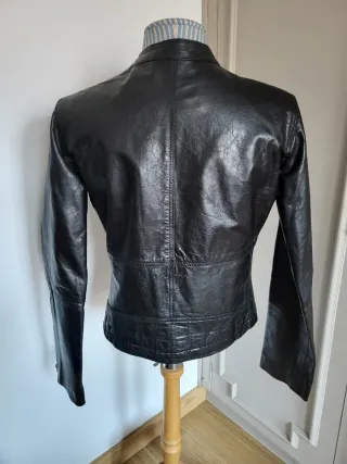 Cazadora Piel Negra Talla 40