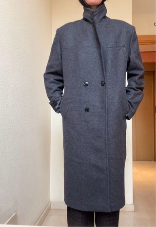 Abrigo largo lana gris