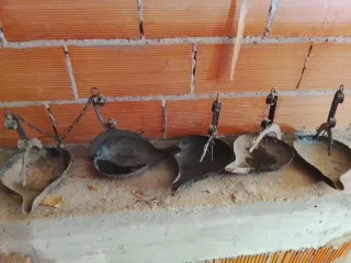 Antigüedades: Lote de 5 candeleros