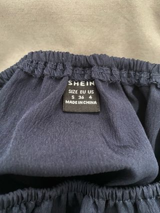 Top azul manga larga cruzado