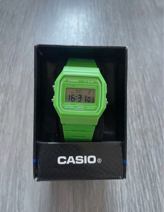 muy raro, Casio F-91W verde imposible de encontrar