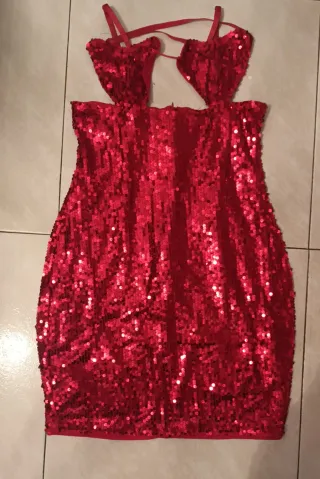 Vestido fiesta lentejuelas rojo