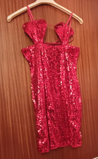 Vestido fiesta lentejuelas rojo
