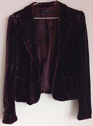 Chaqueta Terciopelo Zara Burdeos Talla M