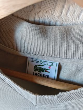 Polo Lacoste hombre talla S/M beige rayas