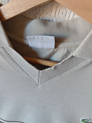 Polo Lacoste hombre talla S/M beige rayas