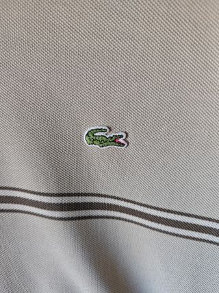 Polo Lacoste hombre talla S/M beige rayas