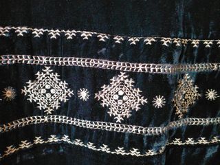 Mango Top Fiesta Negro Bordado Flecos Talla M