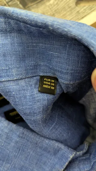 Camisa Lino Massimo Dutti Azul Hombre. No envío