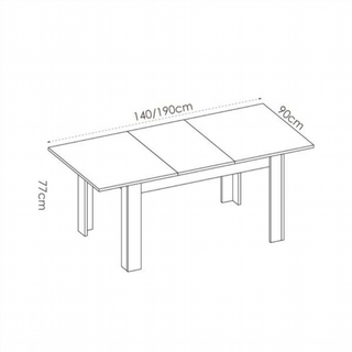 Mesa Comedor Extensible Dine 2 Posiciones. Blanco