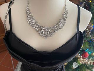 Vestito corto in raso nero