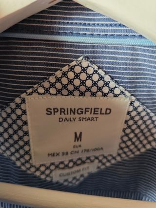 Camisa Springfield talla M azul blanc rayas hombre