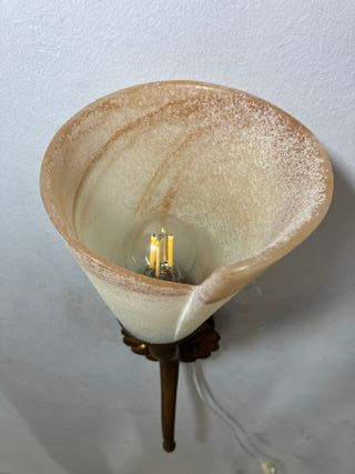 Lampada parete metallo marrone/vetro anticato