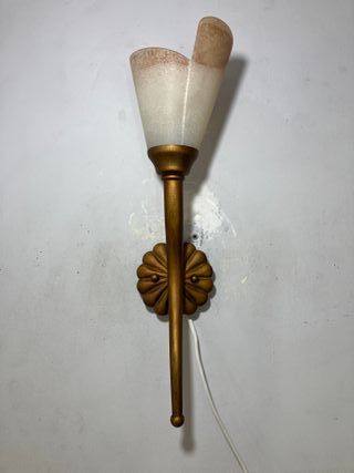 Lampada parete metallo marrone/vetro anticato