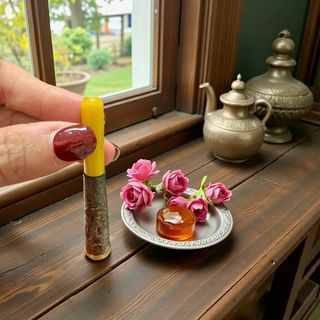 Antico bocchino argento scena Lourdes raro