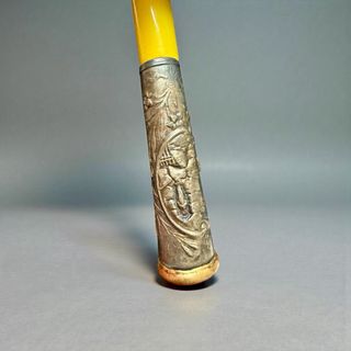 Antico bocchino argento scena Lourdes raro