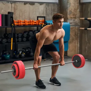 Set Musculación: Barra y 6 Discos