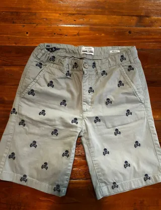 Conjunto Scalpers Camisa Azul y Bermuda Beige