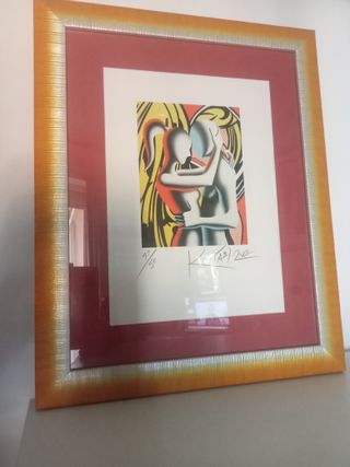 Quadro Mark Kostabi con cornice e certificato