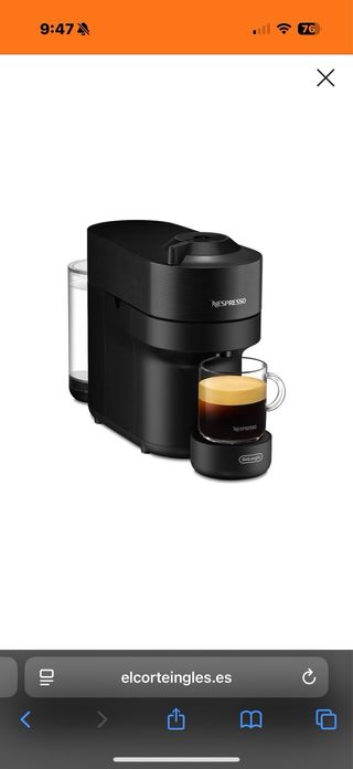 Cafetera Nespresso Vertuo Negra