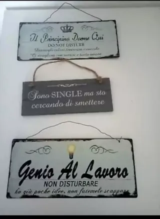 Lotto 3 Targhe Decorative da Appendere