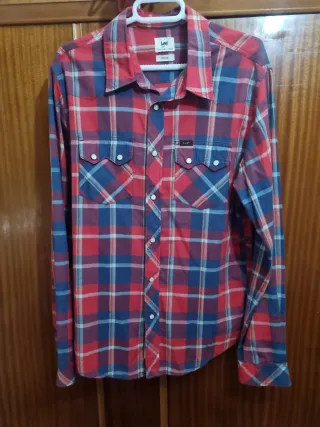 Camisa Lee cuadros roja y azul
