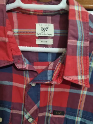 Camisa Lee cuadros roja y azul