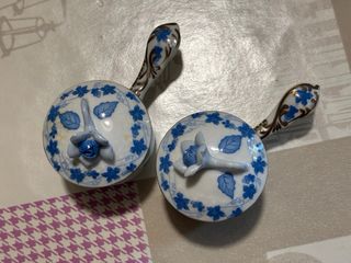 Set 2 Tazzine Porcellana Blu Floreale