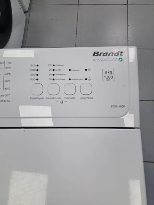 Lavadora Brandt clase A 8,kg RPM.1300