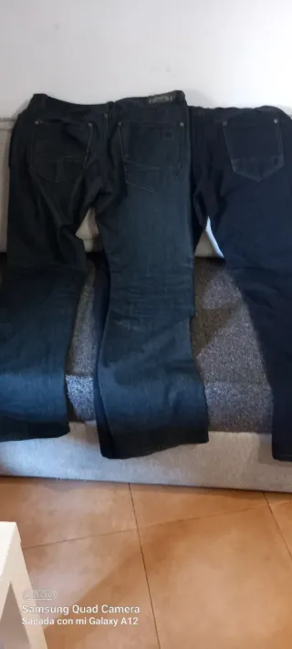 2 Pantalones Vaqueros Talla 44 Azul