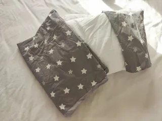 Funda nórdica cuna + relleno + 2 bajeras