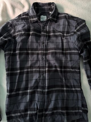 Camisa Jack Jones cuadros gris y negro Talla S