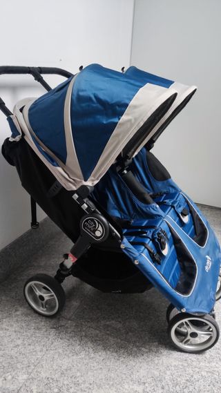 Baby Jogger City Mini Silla Gemelar Azul. Nueva