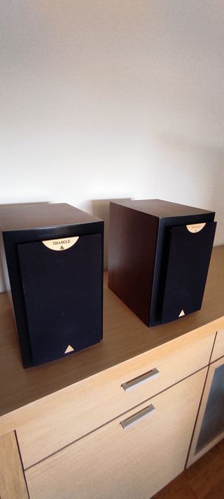 Altavoces Triangle Negros y Marrones