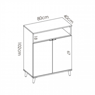 Mueble Bajo Auxiliar Wok. Blanco/Natural