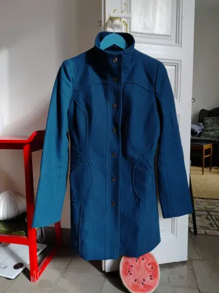 Abrigo mujer azul petróleo