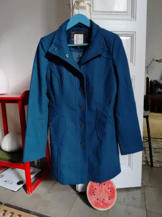Abrigo mujer azul petróleo