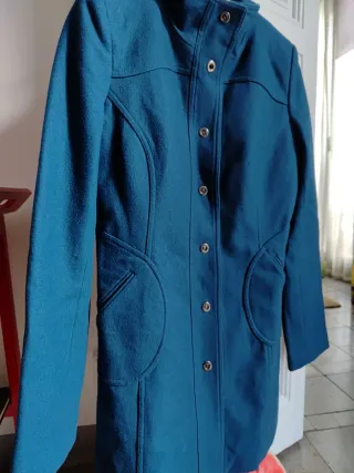 Abrigo mujer azul petróleo