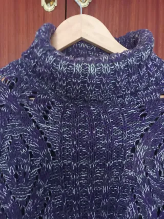 Jersey de cuello alto morado jaspeado