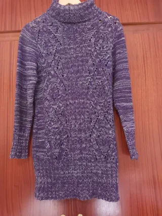 Jersey de cuello alto morado jaspeado