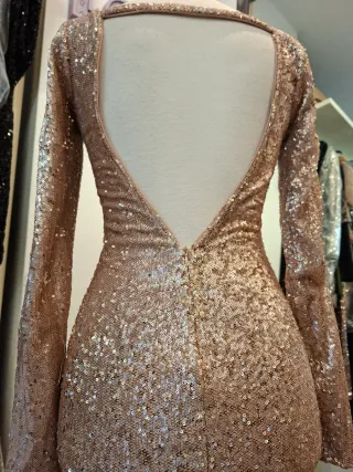 Vestido lentejuelas dorado talla XS